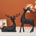 thumbnail image 3 of Reindeer Figurines Set of 2 Resin Deer Statues Sculpture Ornaments for Living Room TV/ Cabinet Home Decor B, 3 of 4