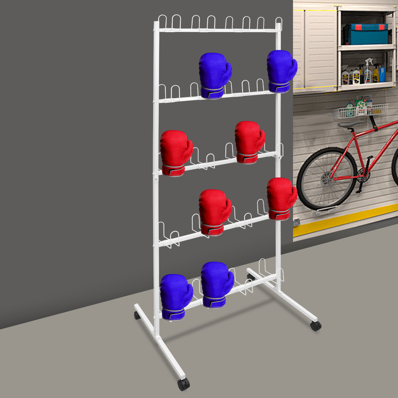 5-Tier Boxing Gloves Drying Rack Boxing Glove Storage Stand with Universal Wheels for For Boxing Gyms, Homes