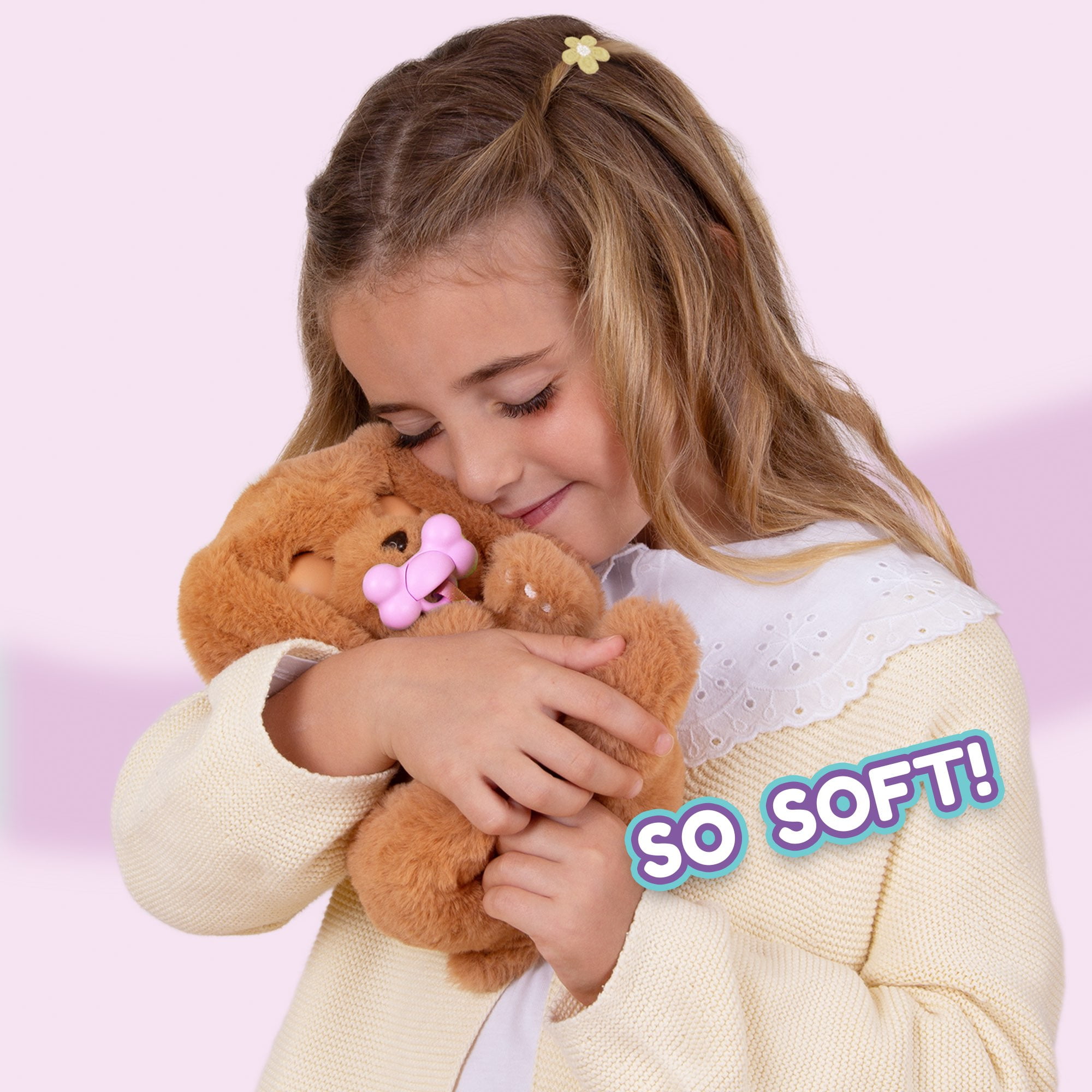 IMC Toys Baby Paws - Cocker Spaniel Puppy with Carrier | Soft and Cuddly Toy Puppy That Make 5 Adorable Sounds for Kids, Ages 18M+