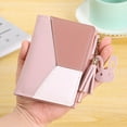 thumbnail image 1 of Monedero corto de mujer PU de cuero empalme con cremallera borla tarjetero monedero monedero de CACAGOO  Cartera corta para mujer, 1 of 7