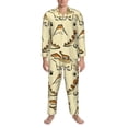 thumbnail image 3 of Naloa Cartoon Dinosaurs Men’s Pajamas Set - Long Sleeve Button Down Sleep Shirt and Pajama Bottoms Sleepwear Set-XX-Large, 3 of 7
