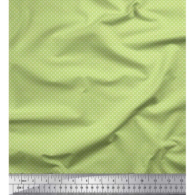 Soimoi Japan Crepe Satin Fabric Triangle & Art Geometric Decor Fabric Printed Yard 42 Inch Wide