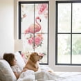 thumbnail image 3 of Pink Flamingo Window Privacy Film, Watercolor Flowers Spring Floral Static Cling UV Sun Blocking Tint Film Heat Control Windows Films for Bedroom Bathroom, Window Stickers 29.5"x78.7", 3 of 8