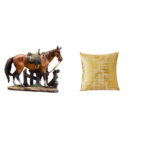 Estatua De Caballo, Adorno Artístico, Decoración De Escritorio, Colección, Escultura De Resina, Figura, Funda De Almohada, Decoración Del Hogar, Elegante Funda De Cojín Para Sofá, Funda