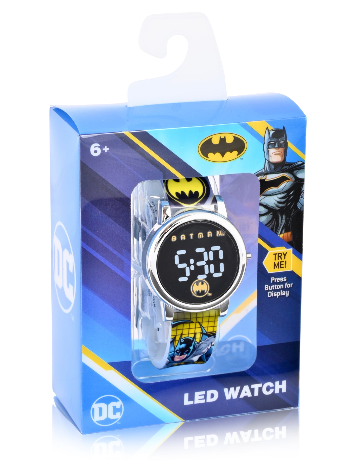 DC Comics Batman Unisex Child LED Watch with Bat Signal - BAT4952WM