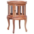 thumbnail image 3 of vidaXL Storage Solid Mahogany Wood and Glass Round End Table, Brown, 3 of 15