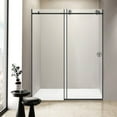 thumbnail image 4 of 60 in W x 76 in HSliding Frameless Shower Door in Matte Black with Clear Glass, 4 of 7