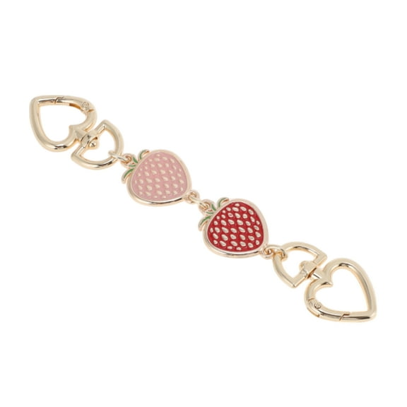 Unique Bargains 1 Pc Durable Strawberry Bag Extender Chain Light Gold Tone Red Zinc Alloy
