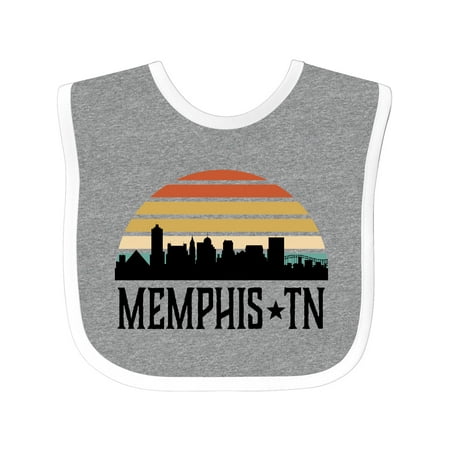 

Inktastic Memphis Tennessee Skyline Retro Sunset Gift Baby Boy or Baby Girl Bib
