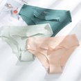 thumbnail image 5 of Fusipu Women Underpants Solid Color Mid Waist Seamless Soft Sweat Absorption Anti-septic Breathable Comfortable Women Briefs for Inner Wear, 5 of 6