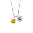 thumbnail image 2 of Delight Jewelry Silvertone Softball optic yellow - Crown Silvertone Script Initial Disc - C - Charm Necklace, 20"+3", 2 of 4