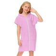 thumbnail image 4 of Girls' Dresses Sizes 3-4 Years Kid'S Zip Up Terrys Hooded Swim Cover Up Cotton Summer Short Sleeve Bathing Suit Bathrobe With Pockets Fit & Flare Pink Sundress, 4 of 6