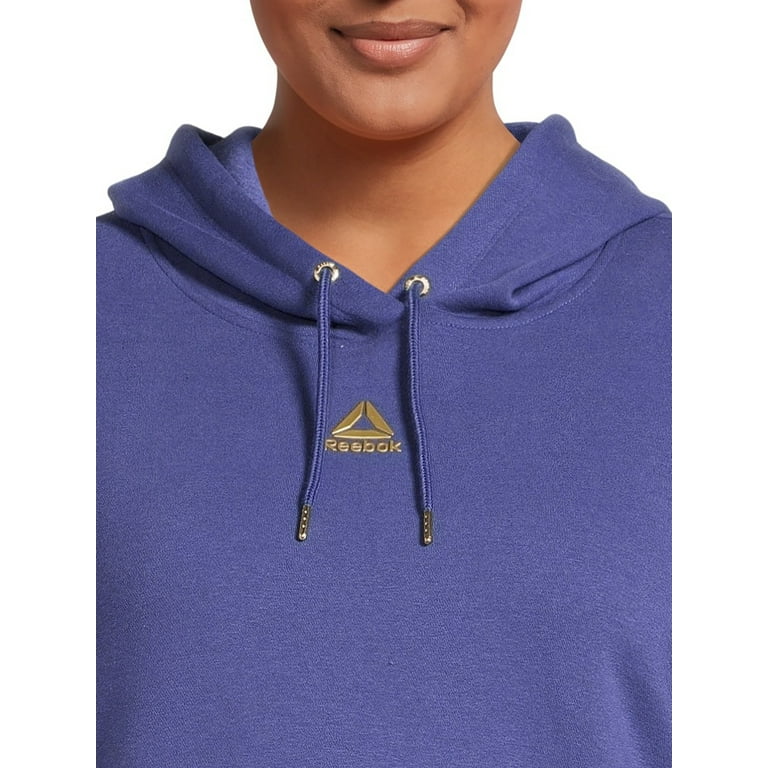Reebok Women s Plus Size Color Block Cropped Hoodie Walmart