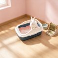 thumbnail image 4 of Plastic Cat Litter Box,12.2x8.3x6.3 Inch Open Top High-Sides Litter Pan Including Scoop,Large Odor-Free Low Entrance for Senior & All Cats,Blue, 4 of 6
