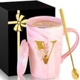 thumbnail image 1 of Taza de Cerámica para Café con Tapa Elegancia Personalizada Mármol Rosa, 1 of 7