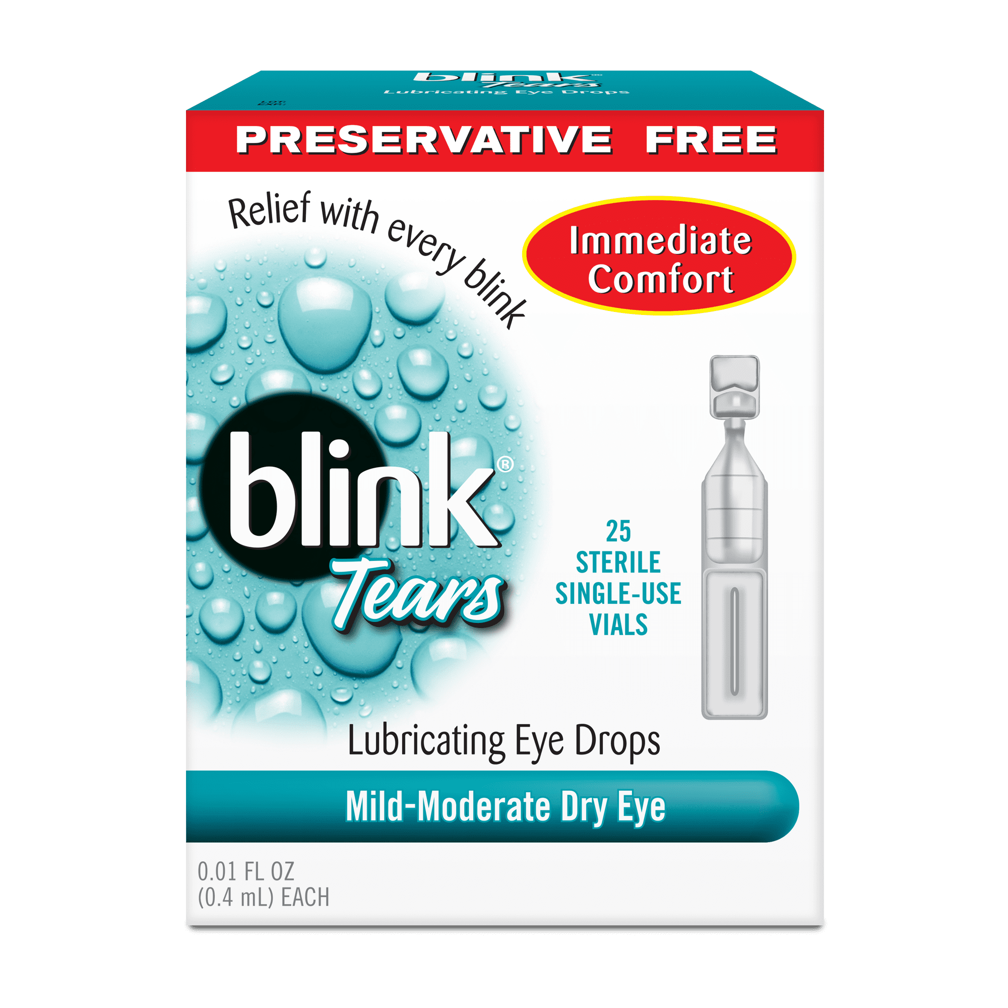 Blink tears lubricating eye drops preserative free, 25 count Walmart