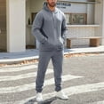 thumbnail image 5 of Fgvctg 2 Piece Sets for Men Winter Lounge Sets Casual Fleece Sweatsuits Plus Size Jogger Sweatpants Oversized Sweatshirts Tracksuits with Pockets Dark Gray 3XL, 5 of 9