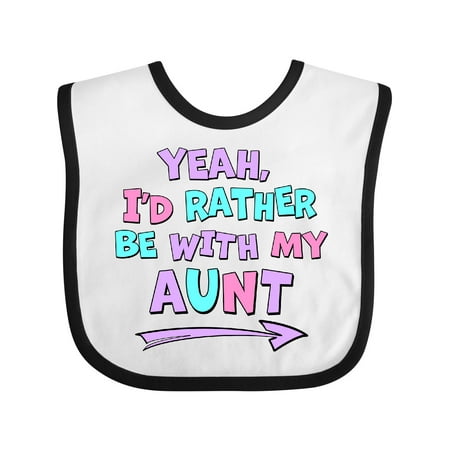 

Inktastic Yeah I d Rather Be with My Aunt in Pink Blue and Purple Gift Baby Boy or Baby Girl Bib