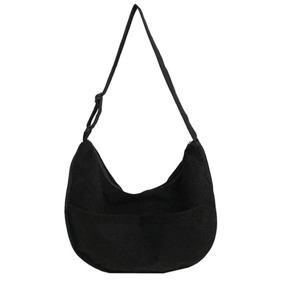 1 bolso de hombro de pana retro, de lona, de gran capacidad y sencillo