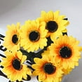 thumbnail image 6 of Walbest Artificial Flower Sunflower Silk Helianthus Plastic Plant, Wedding Bouquet Party Indoor Outdoor DIY Home Garden Kitchen Table Centerpieces Arrangements Decoration (1 Bouquet 7 Heads), 6 of 7