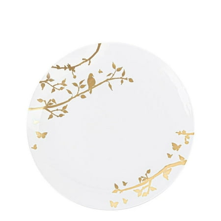 

Spring Collection White and Gold Plastic Salad Plates 7.5