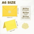 thumbnail image 2 of Uxcell 50 Pack Lemon Yellow 4x6 Envelopes with Cards, V Flap A6 Envelopes with Gold Stickers for Greeting Cards and Invitations, 2 of 6