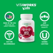VitaWorks Kids Vitamin B12 1000 mcg, Dietary Supplement, Cellular Energy Vitamins, 120 Chewables