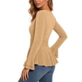 thumbnail image 7 of BLVB Sparkly Tops for Women Ruffle Long Sleeve V Neck Peplum Shirts Glitter Blouses for Evening Party Night, 7 of 7