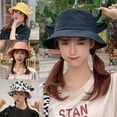 thumbnail image 6 of Aellinatey Summer Beach Vacation Cotton Bucket Hat Milk Cow Ox Horn Street Fisherman Cap, 6 of 20