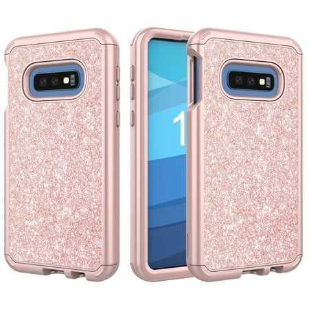 S10+ Case, Galaxy S10 Plus Case Girls Women, Allytech Glitter Bling Hybrid Silicone PC Heavy Duty Defender Drop Protection Bumper Anti-Scratch Case Cover for Samsung Galaxy S10 Plus 2019,