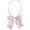 Light Pink, variant on Women's Cute Plaid Elastic Strap Pre-tied Bow Ties Light Pink One Size