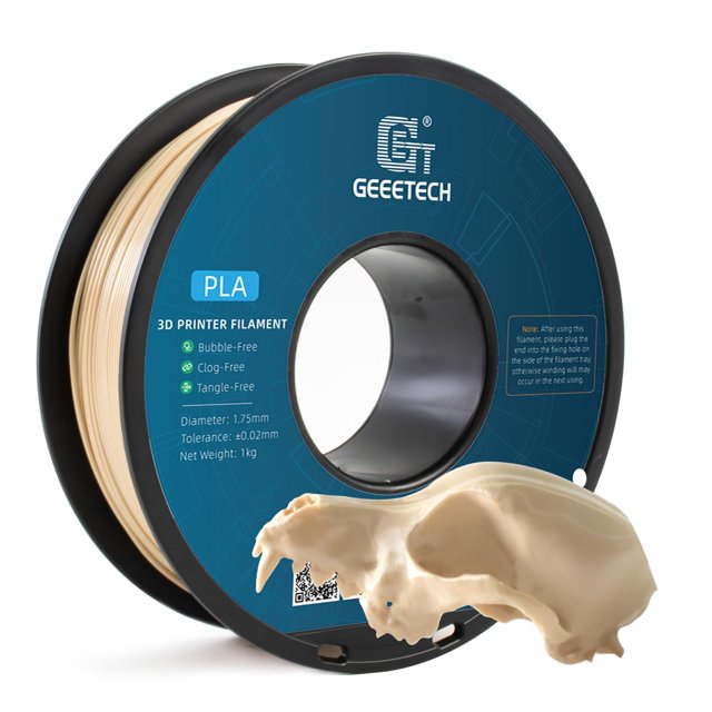 Filamento para impresora 3D Geeetech PLA de 1,75 mm, color blanco hueso, 1 kg