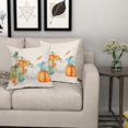 thumbnail image 5 of Fall Maple Leaves Pillow Covers 20X20 Inch Teal Orange White Green Pumpkins Decorative Couch Pillow Cases Set of 2 Autumn Thanksgiving Throw Pillows Farm Decor For Room Porch Patio Couch Outdoor, 5 of 6