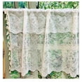 thumbnail image 3 of Nvzi Beige Short Curtain Rod Pocket, 230*45cm - 1 slice, Elegant Lace Fabric for & Valances, Ideal for Kitchen Window, Dining Room, Cafe Decor, 3 of 4