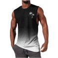 thumbnail image 2 of Hombres Moda Casual sin Mangas Gradación Impresión Suéter Cuello Redondo Tanque Deportivo, 2 of 7