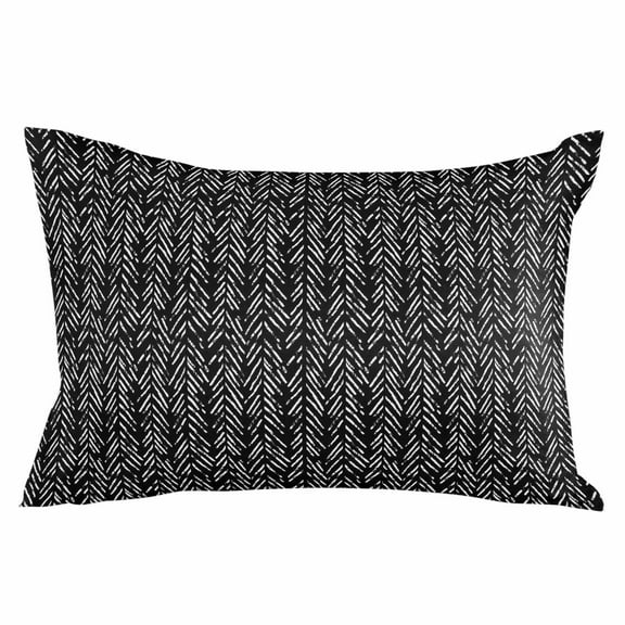 Black White Striped Throw Pillow Cover 24 x 36 Inch Decorative Pillow Cover Abstract Modern Art Irregular Stripe Lumbar Pillowcase Seasonal Rectangle Cushion Case for Couch Sofa Bed Living Room