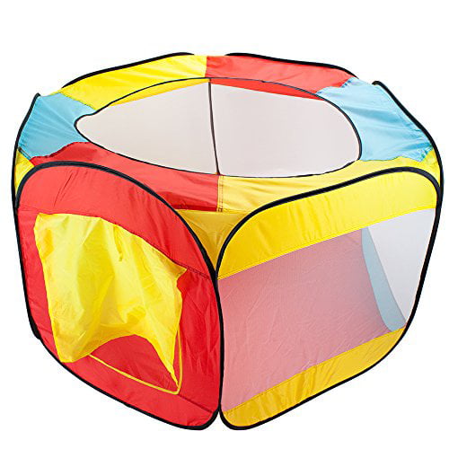 Hexagon Pop Up Ball Pit Tent with Mesh Netting and Carrying Case by Imagination 