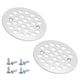thumbnail image 1 of Juego de tapa de desagüe de ducha 4-1/4", 2 Pcs de acero inoxidable 304 redonda atornillable tapa de desagüe de ducha con tornillos para pisos de baño, jardines paisajísticos, caminos, patios, plata, 1 of 6