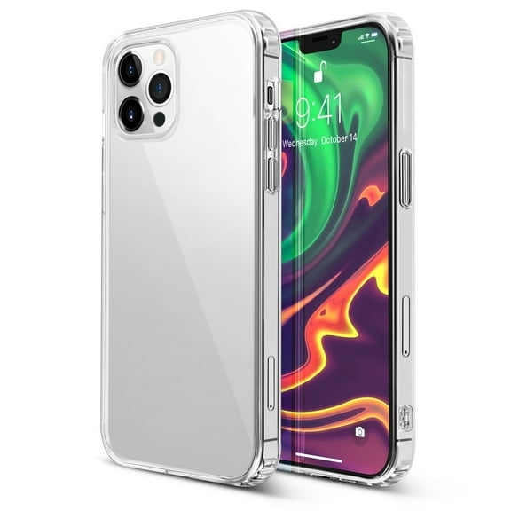 Hybrid Clear Case For iPhone 12 / 12 Pro (6.1 inch), Hard PC Back with Shockproof Soft TPU Bumper Protective Crystal Cover, by Insten