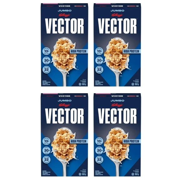 Kellogg's Vector Protein Breakfast Cereal, Jumbo, 850g (4 Pack)