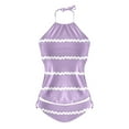 thumbnail image 5 of Wyzesi Womens Bikinis Medium Coverage Women Swimwear Tankini 2 Piece Normal Swimsuit Backless 2 Piece Printing Adjustable Print Multi Color Padded Strap Bathing Suits Vacation Beach Wear Purple L, 5 of 5