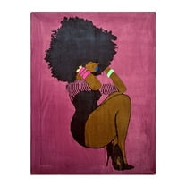 Pardon My Fro Bello Magenta Sherpa Fleece Throw Blanket for Women, 50" x 60", 1- Piece