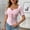 Pink square neck short sleeve tshirt a1, variant on Women Square Neck Short Sleeve Tshirt Ruched Bodycon Casual Top Cute Fashion Tee Shirts Summer Vacation Clothes, Pink M