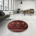 thumbnail image 3 of Ahgly Company Indoor Round Traditional Red Persian Area Rugs, 4' Round, 3 of 6