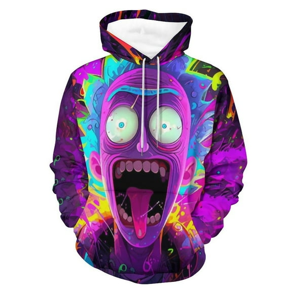 Unisex Rick and Mor-t Pullover Hoodies 3D Print Novelty Sweatshirts Hoodie with Pocket for Men Women