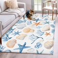 thumbnail image 3 of Summer Blue Area&nbsp;Rug 2.7x5ft Starfish Orange Seashell Coral Ocean Non-Slip&nbsp;Washable Square&nbsp;Rugs Soft Felt Indoor Floor Mat for Bedroom Kitchen Living Room Bathroom, 3 of 9