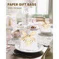 thumbnail image 5 of 30 Pack Small Thank You Gift Bags, 4.5x1.8x3.9in Party Favor Bags with Bow Ribbon, Mini Paper Gift Bag with Gold Foil Printed, White Treat Boxes for Birthday Wedding Bridal Baby Shower, 5 of 6