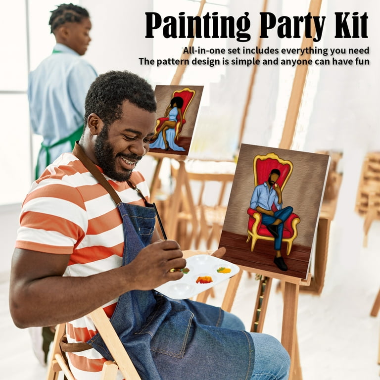 VOCHIC Canvas Painting Kit Pre Drawn Canvas Couples Paint Party