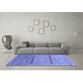 thumbnail image 3 of Ahgly Company Machine Washable Indoor Round Abstract Blue Contemporary Area Rugs, 7' Round, 3 of 4