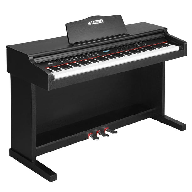Uenjoy Music Electric Digital LCD Piano Keyboard W/Stand+Adapter+3Pedal Board 88 Key Black